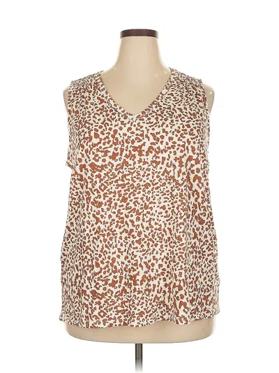 Pre-owned 24/7 Maurices Tank Top Brown Plunge Neckline Tops