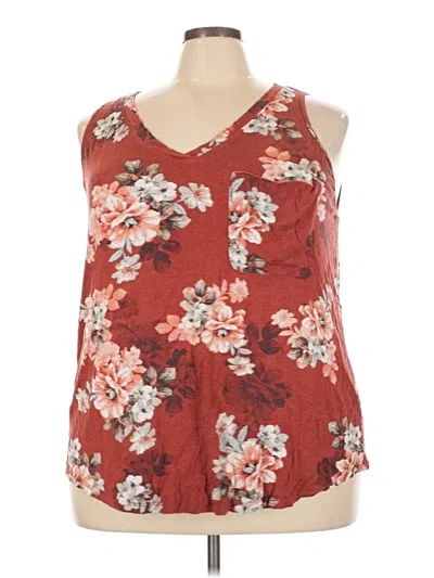 Pre-owned 24/7 Maurices Tank Top Burgundy Halter Neckline Tops