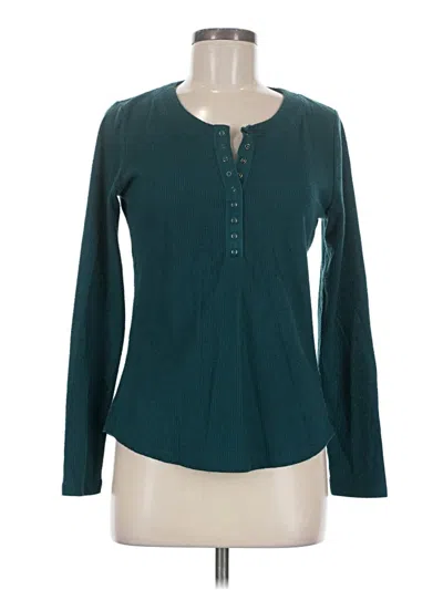 Pre-owned 24/7 Maurices Thermal Top Teal Keyhole Neckline Tops