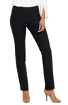 Nic + Zoe Wonderstretch Faux Fly Straight Leg Pants In Black Onyx