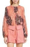 ULLA JOHNSON SANYA SILK BLEND BLOUSE,SP200216