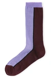 Ganni Colorblock Crew Socks In Decadent Chocolate