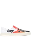 AMIRI FLAME APPLIQUÉ LOW-TOP SNEAKERS