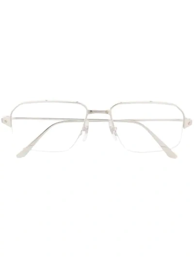 Cartier Rectangular-frame Glasses In Metallic
