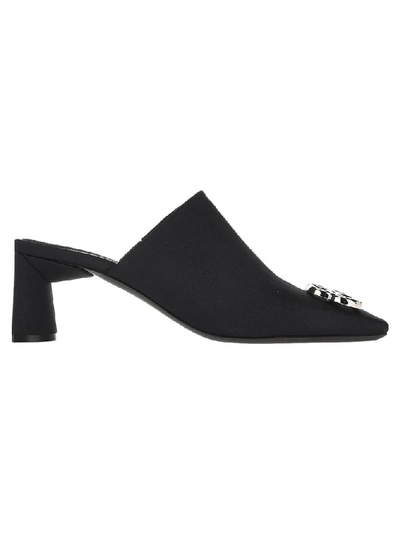 Balenciaga 60mm Double Square Bb Spandex Mules In Black