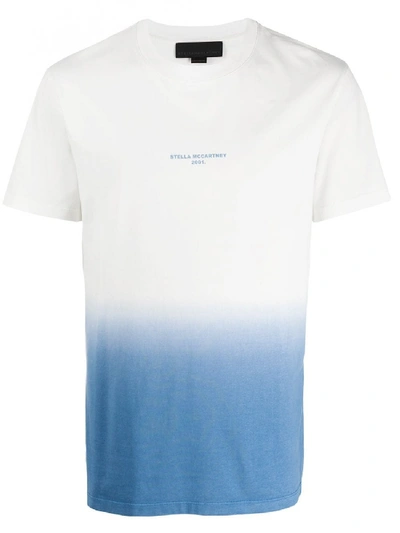 Stella Mccartney Logo Degradé Print Cotton Jersey T-shirt In White