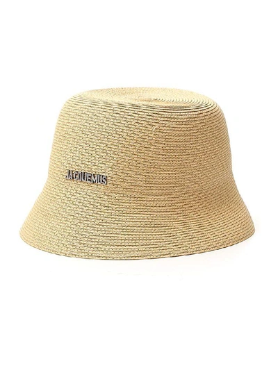 Jacquemus Le Bob Woven Bucket Hat In Natural