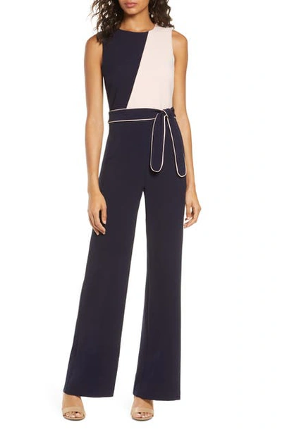 Vince Camuto Colorblocked Jumpsuit In Blush Combo