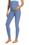 Beyond Yoga Empire Waist Maternity Leggings In Serene Blue-hazy Blue