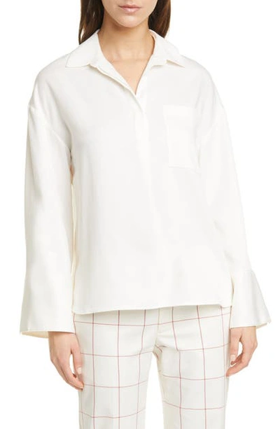 Club Monaco Popover Pocket Shirt In Off White