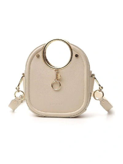See By Chloé See By Chloe Mara Leather Shoulder Bag In Cement Beige/gold
