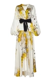 SILVIA TCHERASSI FELICITY TIE-DETAILED PRINTED SILK-SATIN MAXI DRESS,792811