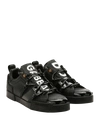 Dolce & Gabbana Men's Portofino Leather Logo Sneakers In Black/white