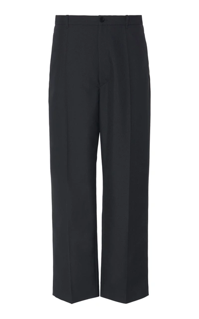 Balenciaga Cropped Technical Twill Pants In Black