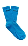 BALENCIAGA RIBBED LOGO COTTON-BLEND SOCKS,792683