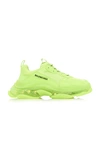 Balenciaga Triple S Mesh And Faux Leather Sneakers In Yellow