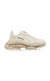 Balenciaga Triple S Clear Sole Sneakers In White