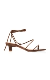 Loq Roma Leather Lace-up Sandals In Brown