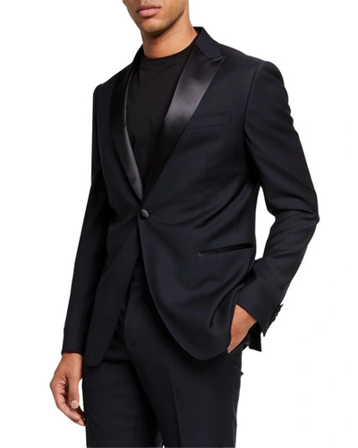 Ermenegildo Zegna Men's Satin-trim Two-piece Tuxedo Suit In Navy