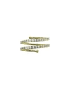 MATTIA CIELO 18K YELLOW GOLD 2-ROW DIAMOND SPIRAL RING,PROD230580007