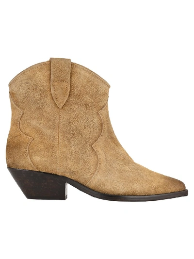 Isabel Marant Dewina Distressed Suede Ankle Boots In Brown