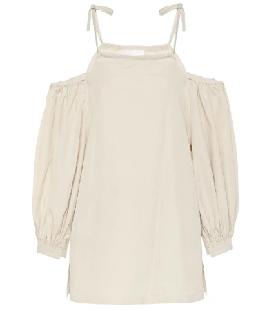 Jil Sander Cotton Off-shoulder Top In Beige