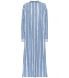 JIL SANDER STRIPED COTTON MAXI SHIRT DRESS,P00438926