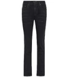 SAINT LAURENT HIGH-RISE SLIM CROPPED JEANS,P00439297