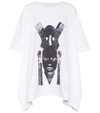 RICK OWENS DRKSHDW DRAPED COTTON T-SHIRT,P00444742