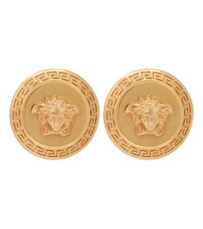 Versace Tribute Medusa Stud Earrings In Gold