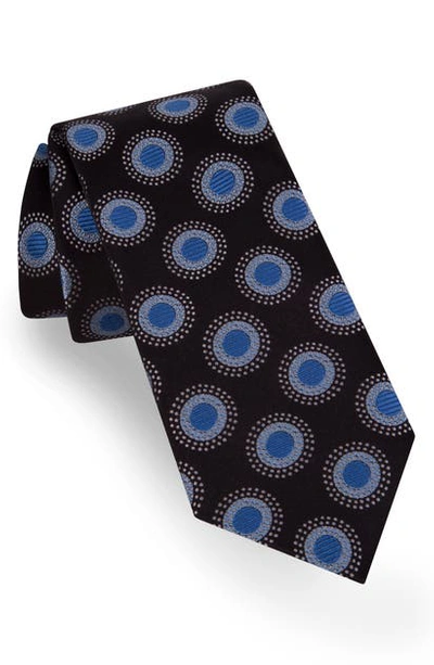 Ted Baker Circle Dot Silk Tie In Black