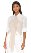 7 For All Mankind Flounce Front Blouse In Optic White