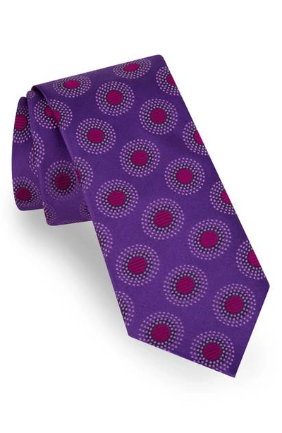Ted Baker Circle Dot Silk Tie In Purple