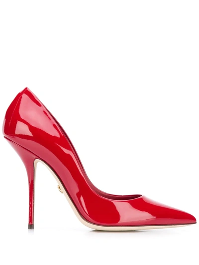 Dolce & Gabbana Patent Leather Pumps In Red