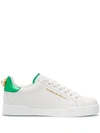 Dolce & Gabbana Dolce And Gabbana White And Green Lettering Portofino Sneakers
