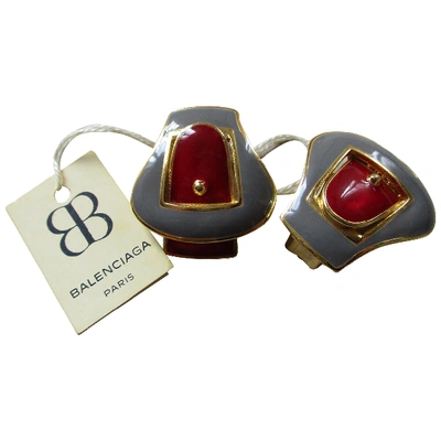 Pre-owned Balenciaga Earrings In Red