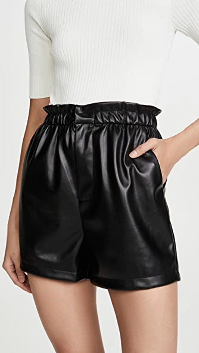 Bb Dakota Vegan Leather Shorts In Black