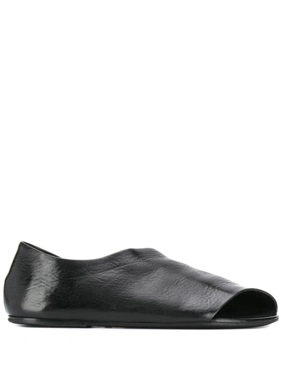 Marsèll Asymmetric Leather Sandals In Black