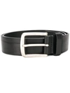Diesel B-line Leather Belt In Black