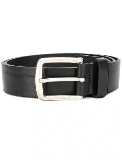 Diesel B-line Leather Belt In Black