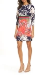 VINCE CAMUTO MIXED FLORAL SHIFT DRESS,VC0P1337