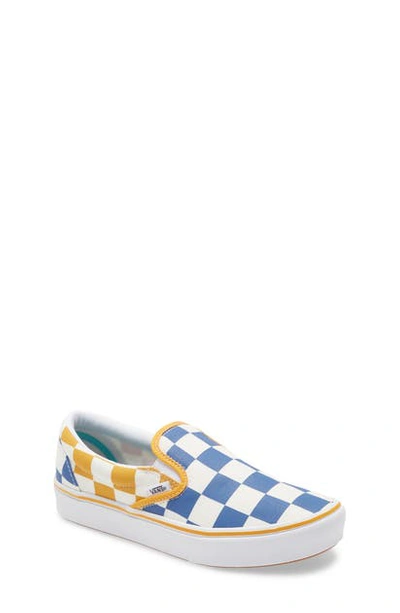 Vans Kids' Comfycush Slip-on Sneaker In Blue/ Yellow