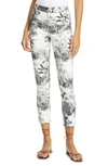 ADAM LIPPES PALM PRINT STRETCH TWILL ANKLE CIGARETTE PANTS,S20501PT