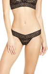 Hanky Panky Xdye Low Rise Leopard Print Thong In Black/ Praline