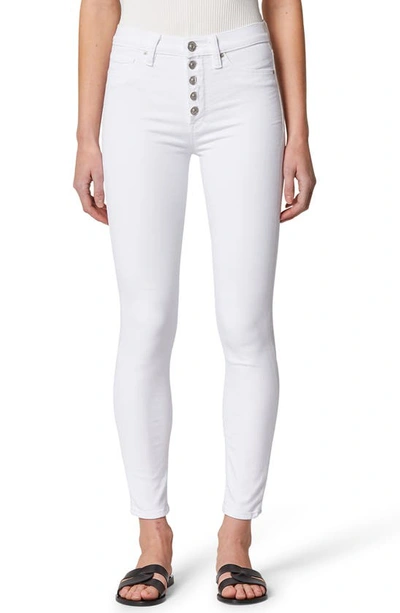 Hudson Barbara Button Fly High Waist Super Skinny Jeans In White
