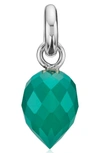 Monica Vinader Fiji Bud Teardrop Enhancer In Silver/ Green Onyx