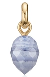 Monica Vinader Fiji Bud Gemstone Enhancer In Yellow Gold/ Blue Lace Agate