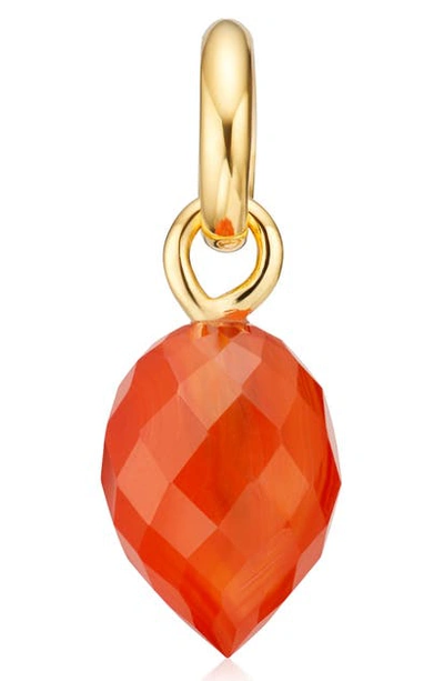 Monica Vinader Fiji Bud Gemstone Enhancer In Yellow Gold/ Orange Carnelian