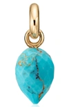 Monica Vinader Fiji Bud Gemstone Pendant Charm In Yellow Gold/ Turquoise