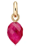 Monica Vinader Fiji Bud Gemstone Enhancer In Yellow Gold/ Pink Quartz